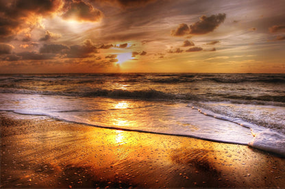 Sea Sunset Scenery Photograph Home Decor Premium Quality Poster Print Choose Your Sizes