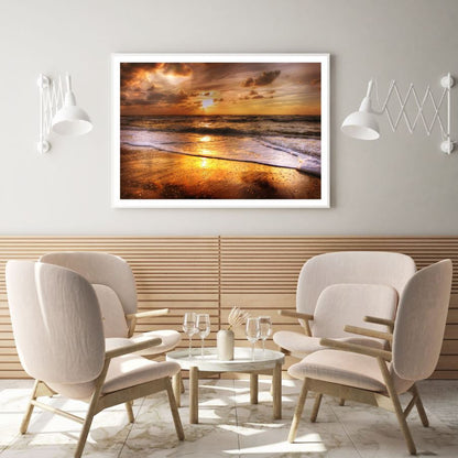 Sea Sunset Scenery Photograph Home Decor Premium Quality Poster Print Choose Your Sizes