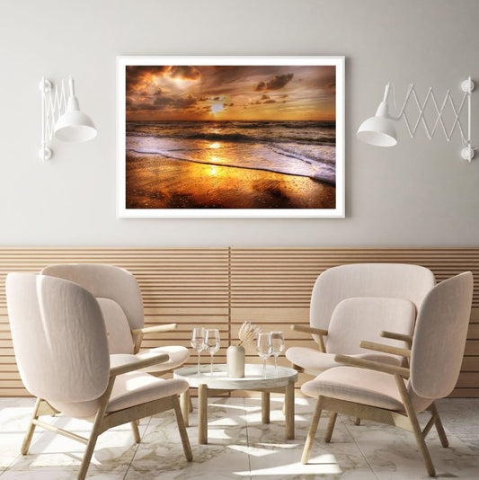 Sea Sunset Scenery Photograph Home Decor Premium Quality Poster Print Choose Your Sizes