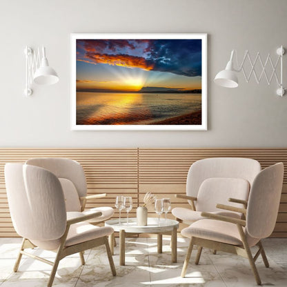 Sea Sunset Scenery Photograph Home Decor Premium Quality Poster Print Choose Your Sizes