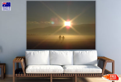 People Walking on Desert Scenery Print 100% Australian Made