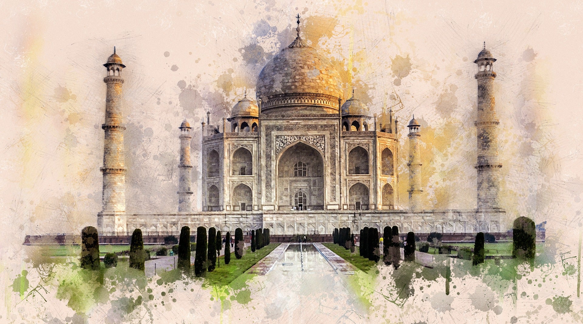 Tajmahal Abstract Painting Print 100% Australian Made