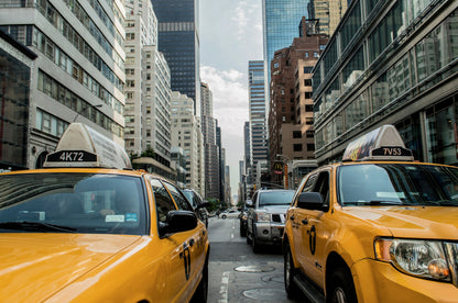 Busy City Taxi Photograph Home Decor Premium Quality Poster Print Choose Your Sizes