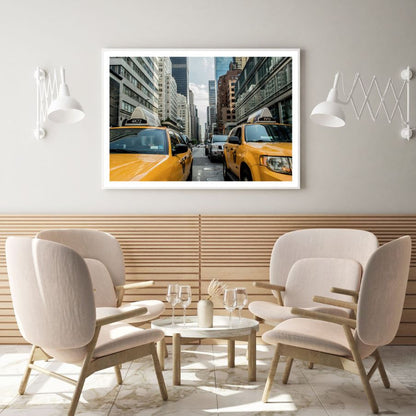 Busy City Taxi Photograph Home Decor Premium Quality Poster Print Choose Your Sizes