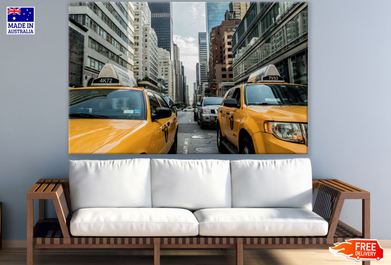 Busy City Taxi Photograph Print 100% Australian Made