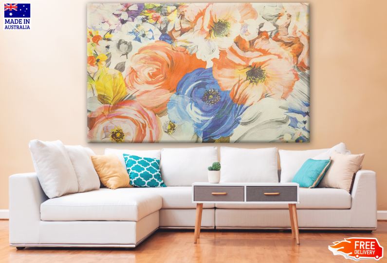Colorful Floral Pattern Watercolor Painting Print 100% Australian Made