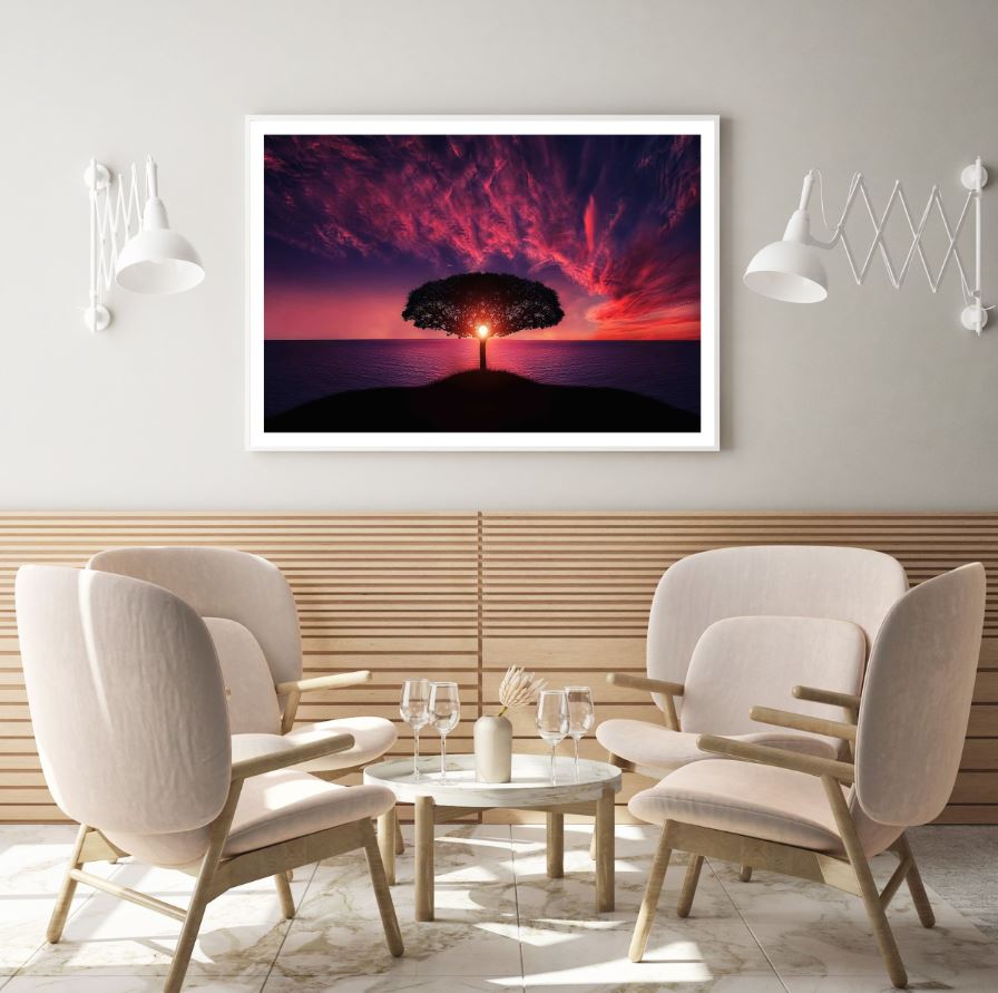 Tree Sunset Scenery Photograph Home Decor Premium Quality Poster Print Choose Your Sizes