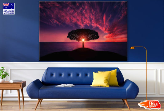 Tree Sunset Scenery Photograph Print 100% Australian Made