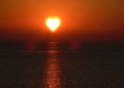 Heart Shaped Sun Sea View Home Decor Premium Quality Poster Print Choose Your Sizes