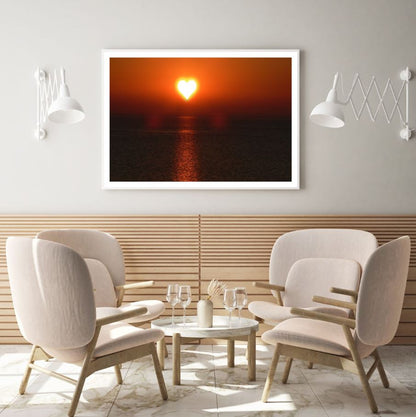Heart Shaped Sun Sea View Home Decor Premium Quality Poster Print Choose Your Sizes