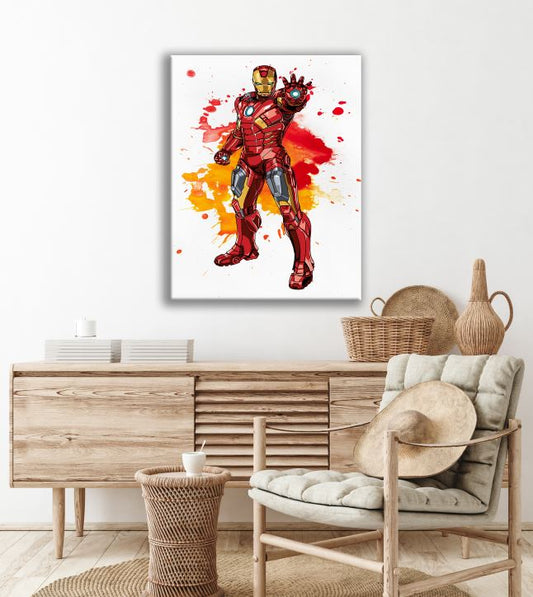 Iron Man Superhero's Watercolour Arts Print Premium Canvas Ready to Hang High Quality choose sizes