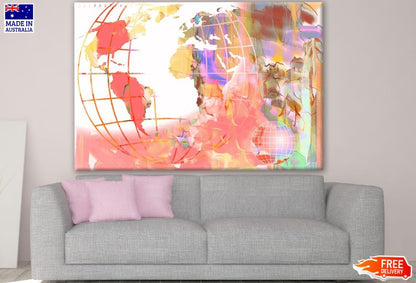 Colorful Globe Abstract Design Print 100% Australian Made