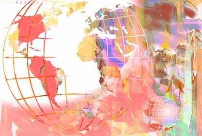 Colorful Globe Abstract Design Print 100% Australian Made