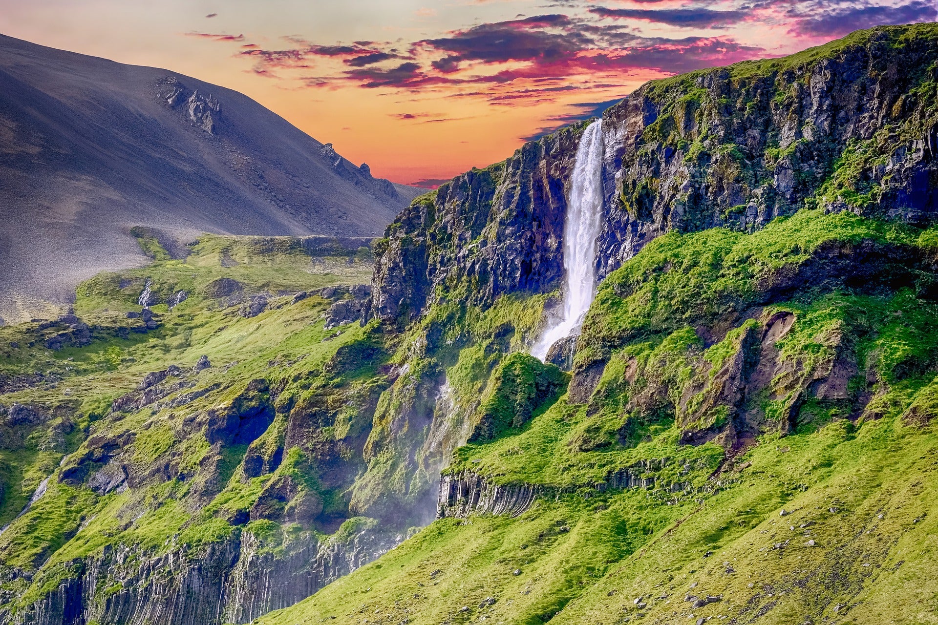 Stunning Waterfall in high Ground Photograph Print 100% Australian Made