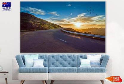 Road on Cliff Sunset Scenery View Photograph Print 100% Australian Made