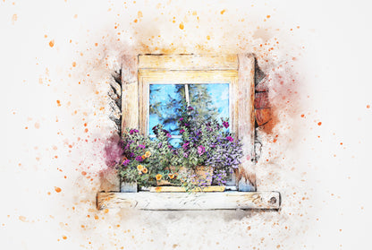 Window & Flower Vase Painting Print 100% Australian Made