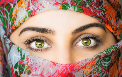 Arab Girl Face Covering with a Scarf Portrait Photograph Print 100% Australian Made