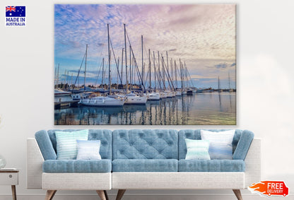Boats on Bay Sunset Photograph Print 100% Australian Made